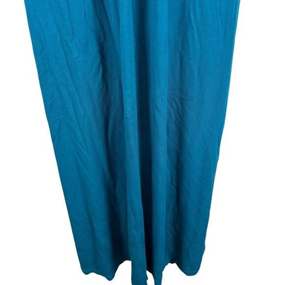 Coldwater Creek Teal Blue Jersey Knit Sleeveless Maxi Dress V-Neck Stretch sz M - Picture 7 of 16